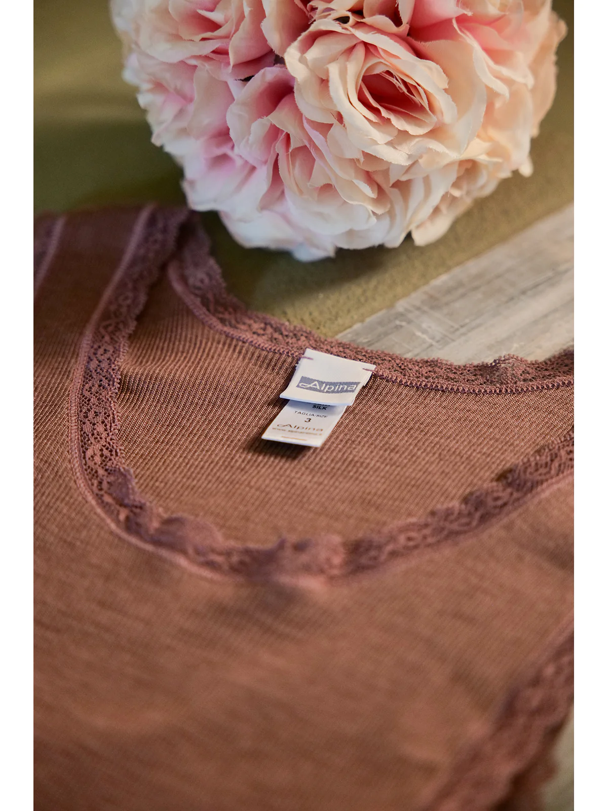 Thin Strap Tank Top In Fine Wool And Silk - POWDER - Image 9